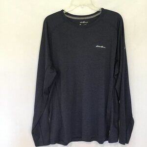 Eddie Bauer Men's Free Dry Long Sleeve Pullover Athletic Shirt Size Large Blue